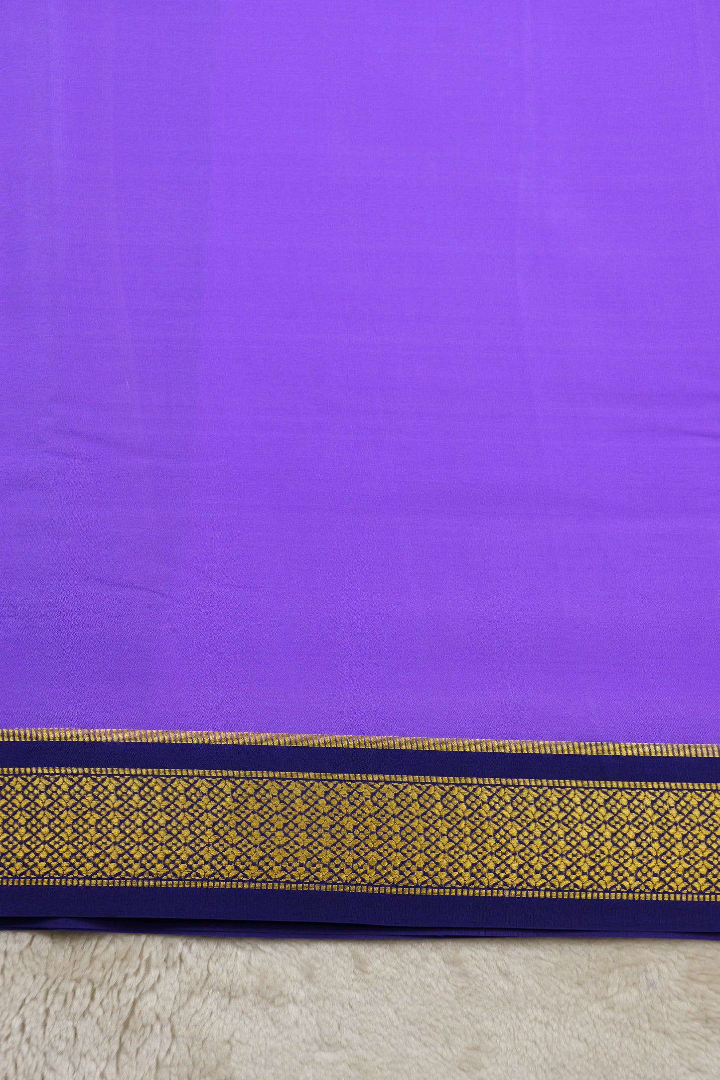 PURE MYSORE SILK SAREES Flower Gatti Border (1452305)