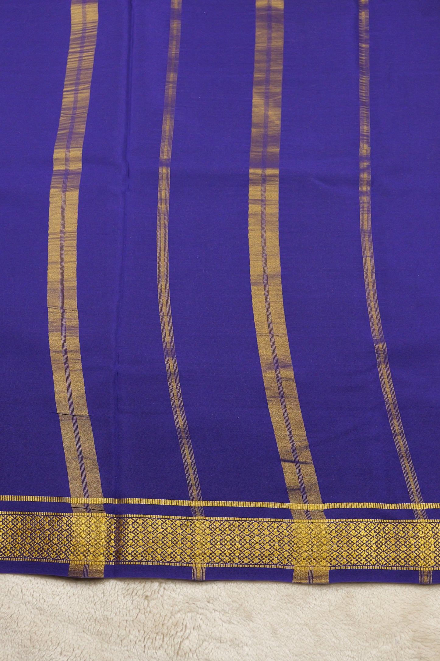 PURE MYSORE SILK SAREES Flower Gatti Border (1452305)