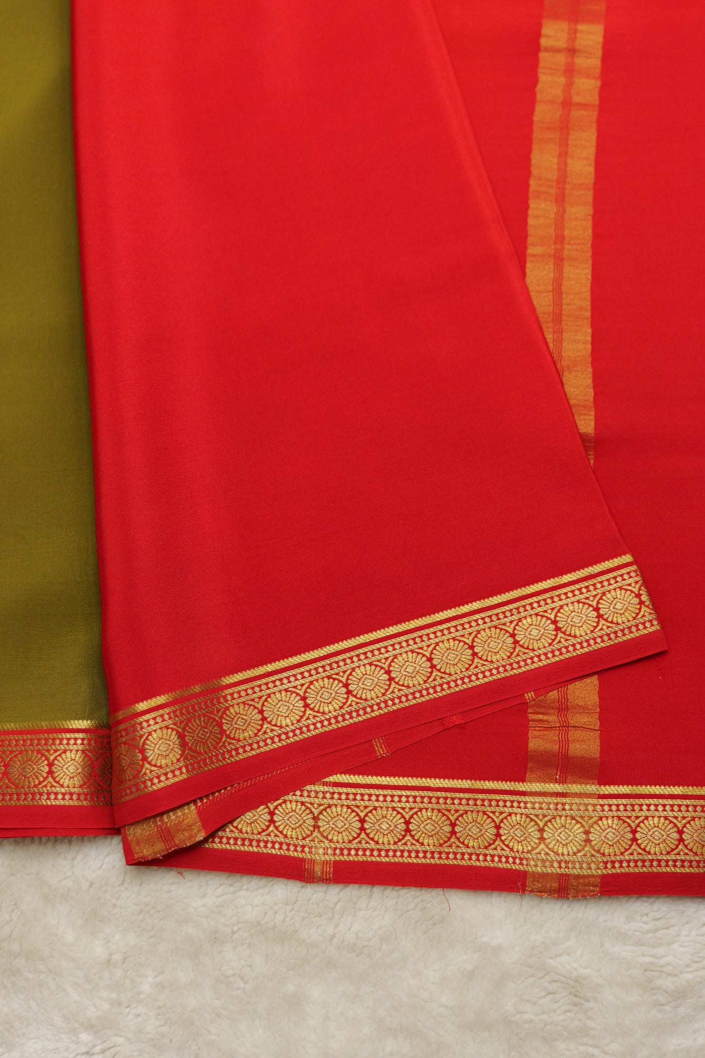Pure mysore silk sarees Single Line Rudraksh(1453664)