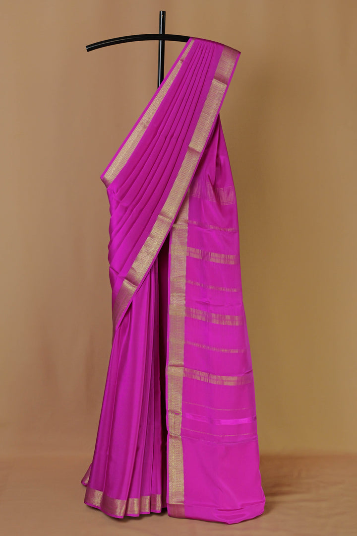 PINK PURE CREPE MYSORE SILK SAREES