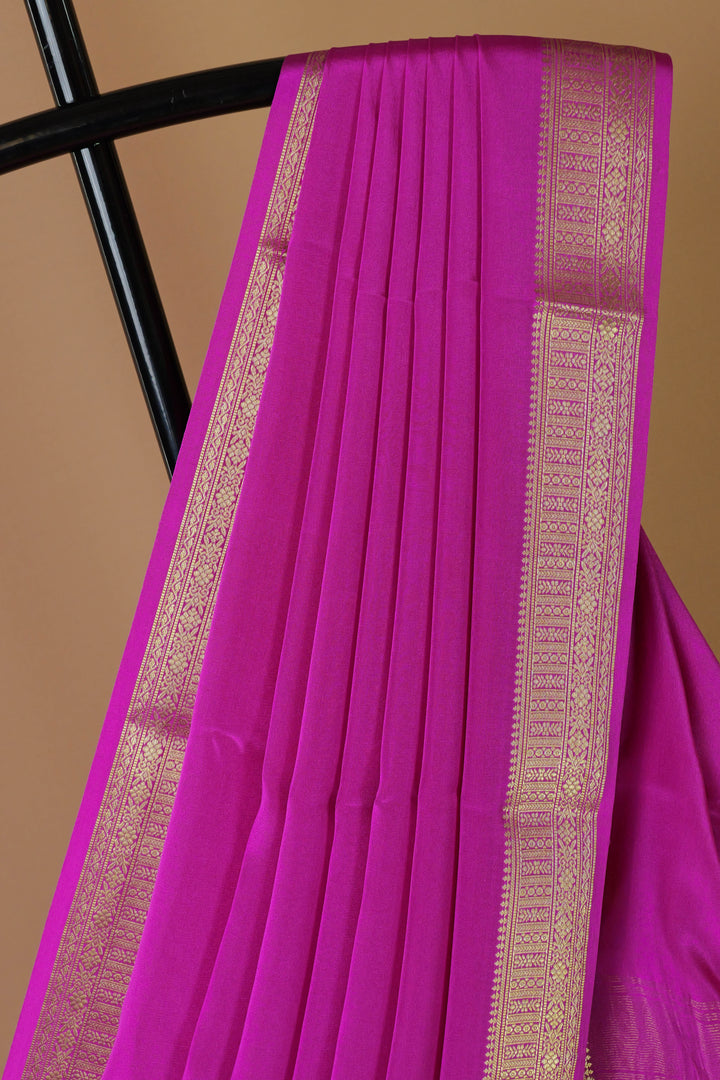 PINK PURE CREPE MYSORE SILK SAREE