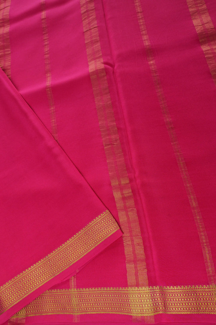  PINK WITH GOLD BORDER PALLU IN MYSORE SILK SAREES