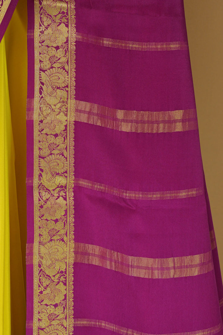 PINK YELLOW MYSORE SILK SAREES