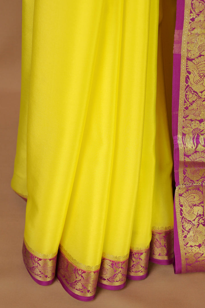 PINK YELLOW MYSORE SILK SAREES