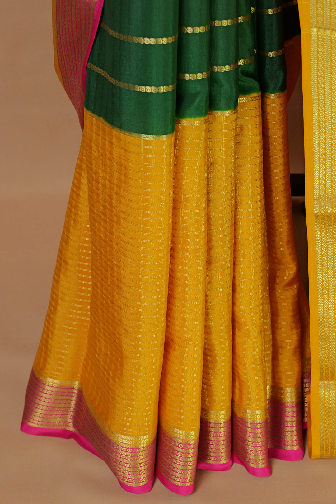 PURE CREPE MYSORE SILK SAREES MUSTARD