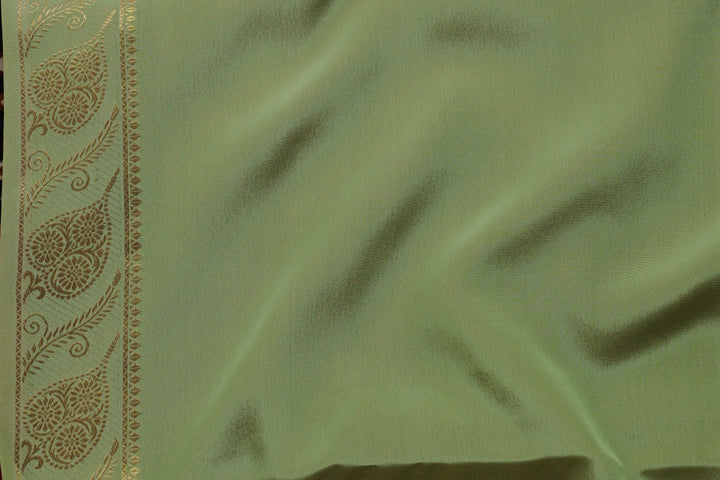 PURE MYSORE SILK SAREE PASTEL GREEN