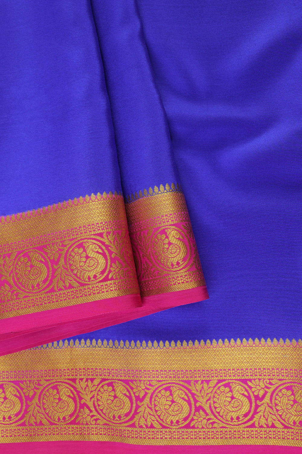 PURE MYSORE CREPE SILK SAREES IN BLUE AND PINK