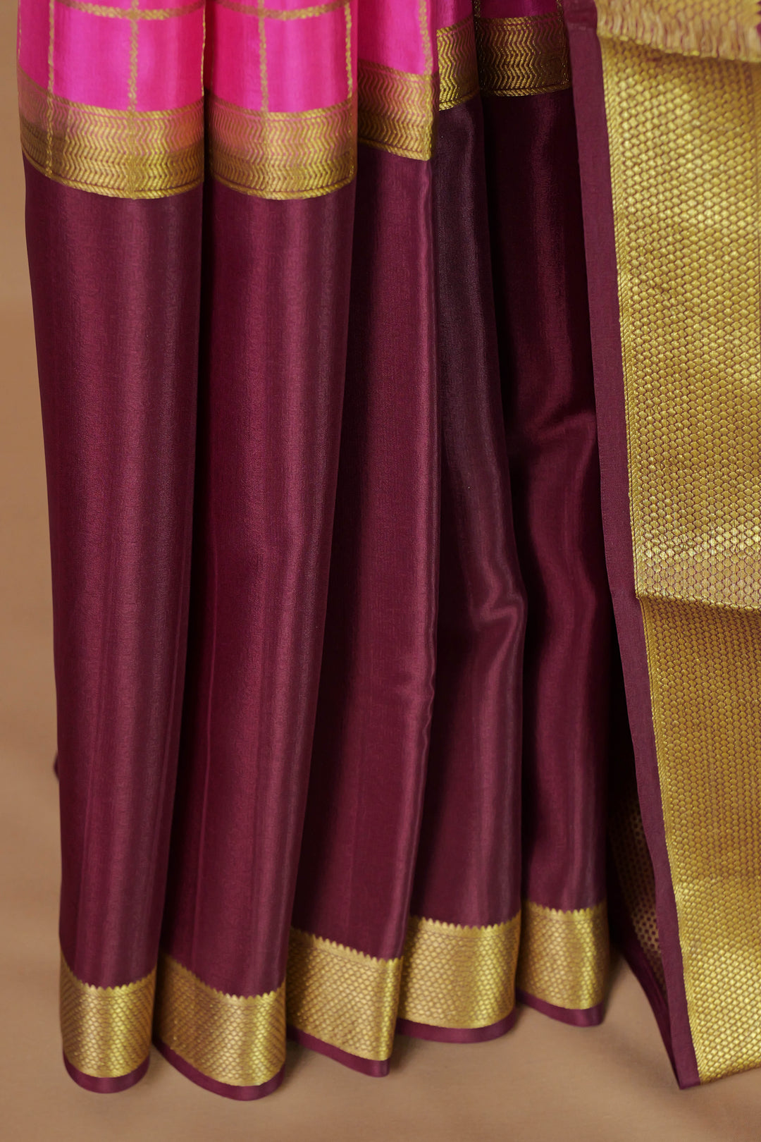 PURE MYSORE SILK SAREES DARK BROWN