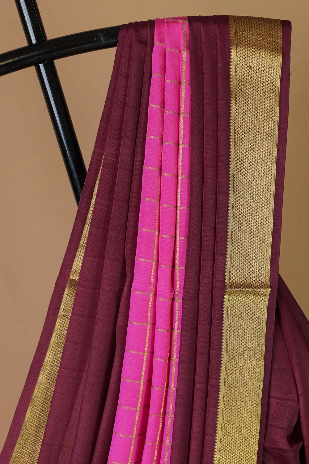 PURE MYSORE SILK SAREES DARK BROWN