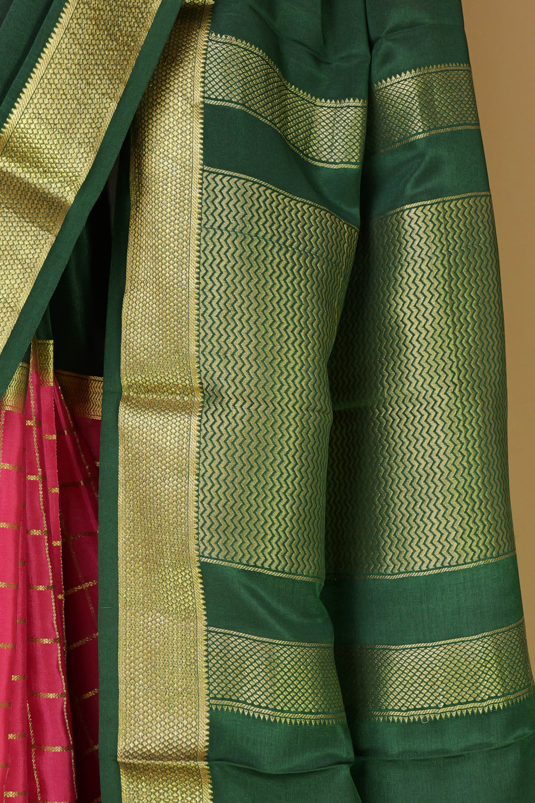 PURE MYSORE SILK SAREES DARK GREEN