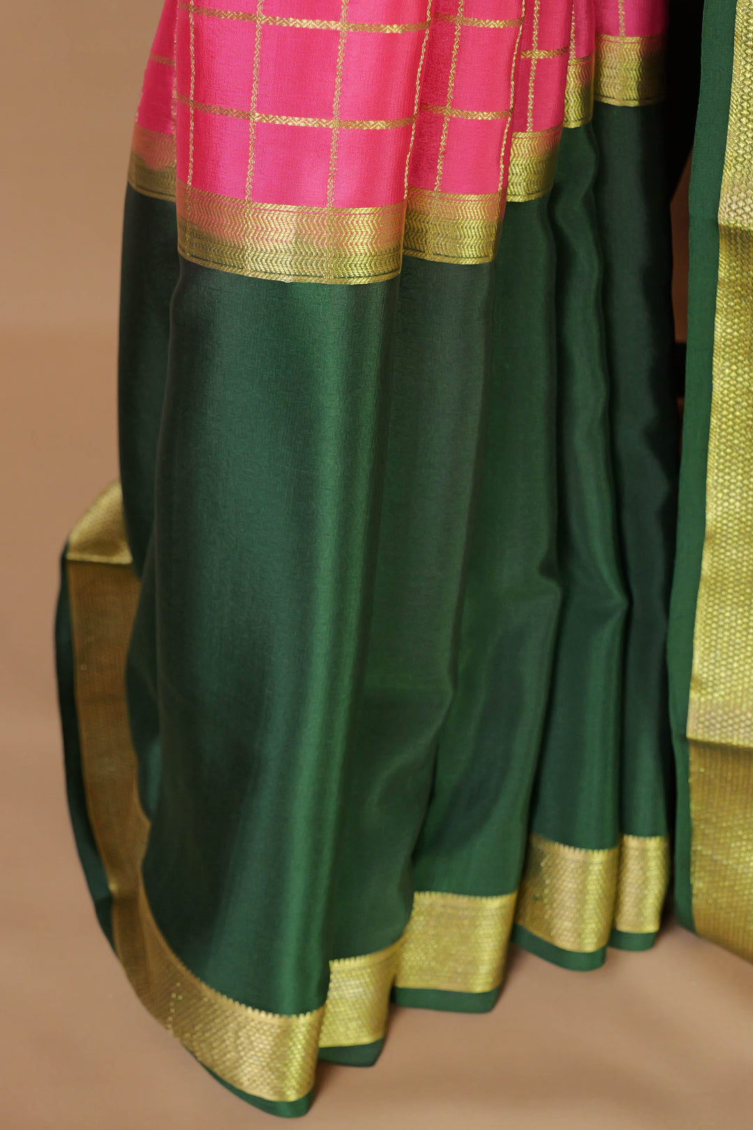 PURE MYSORE SILK SAREES DARK GREEN