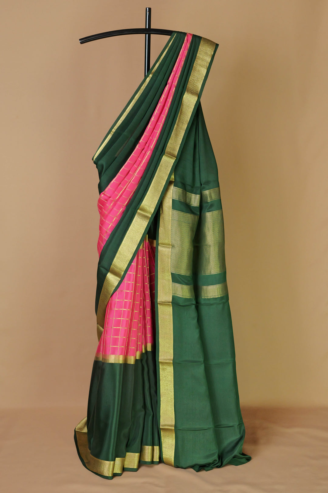 PURE MYSORE SILK SAREES DARK GREEN