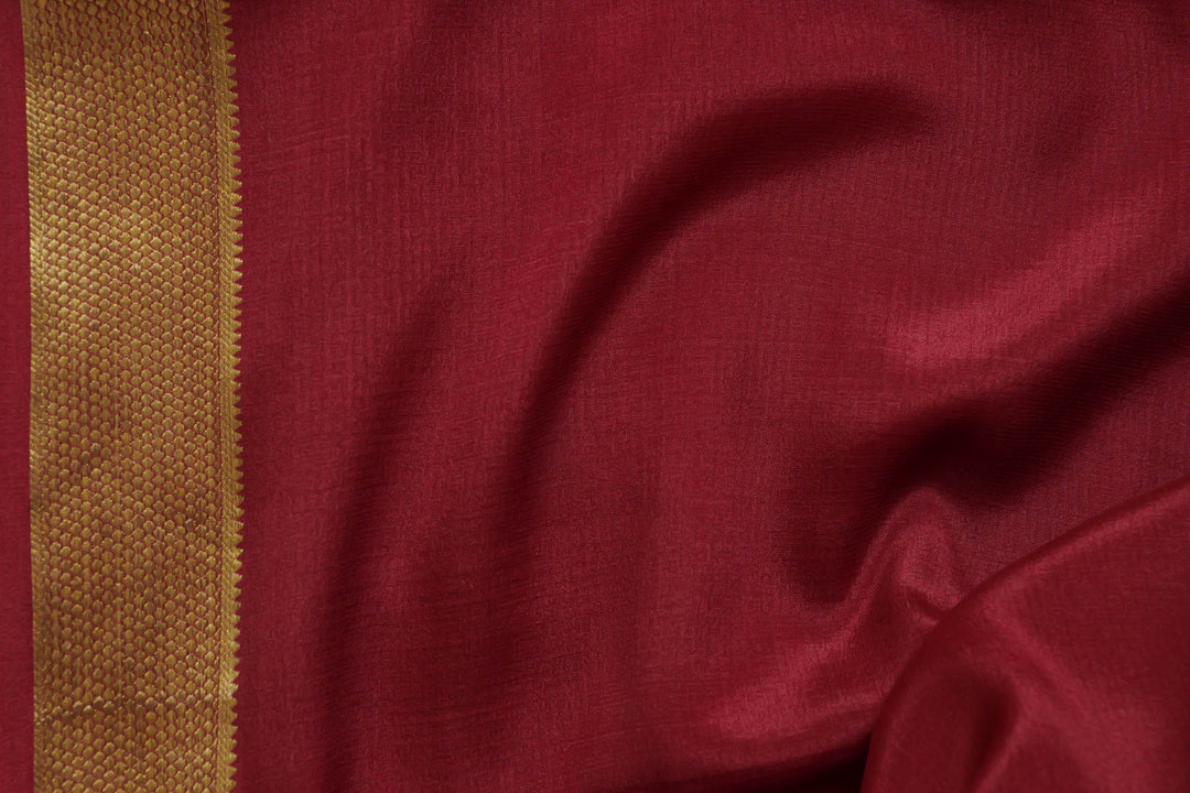 PURE MYSORE SILK SAREES DARK MAROON