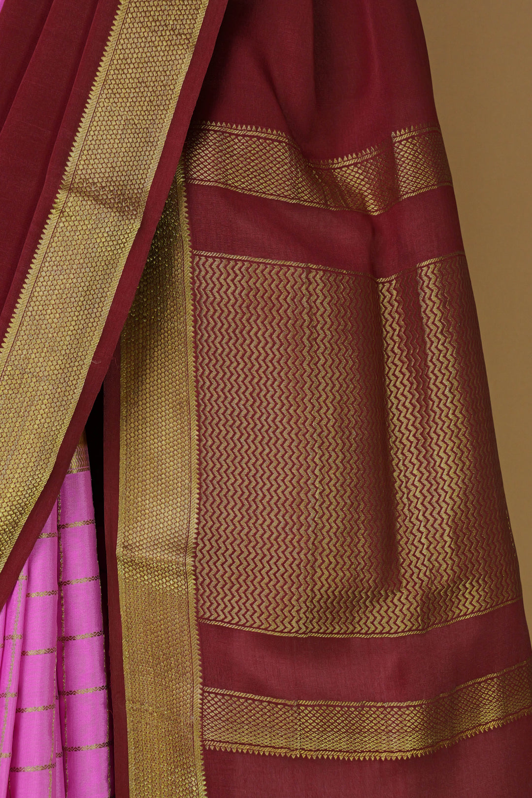 PURE MYSORE SILK SAREES DARK MAROON