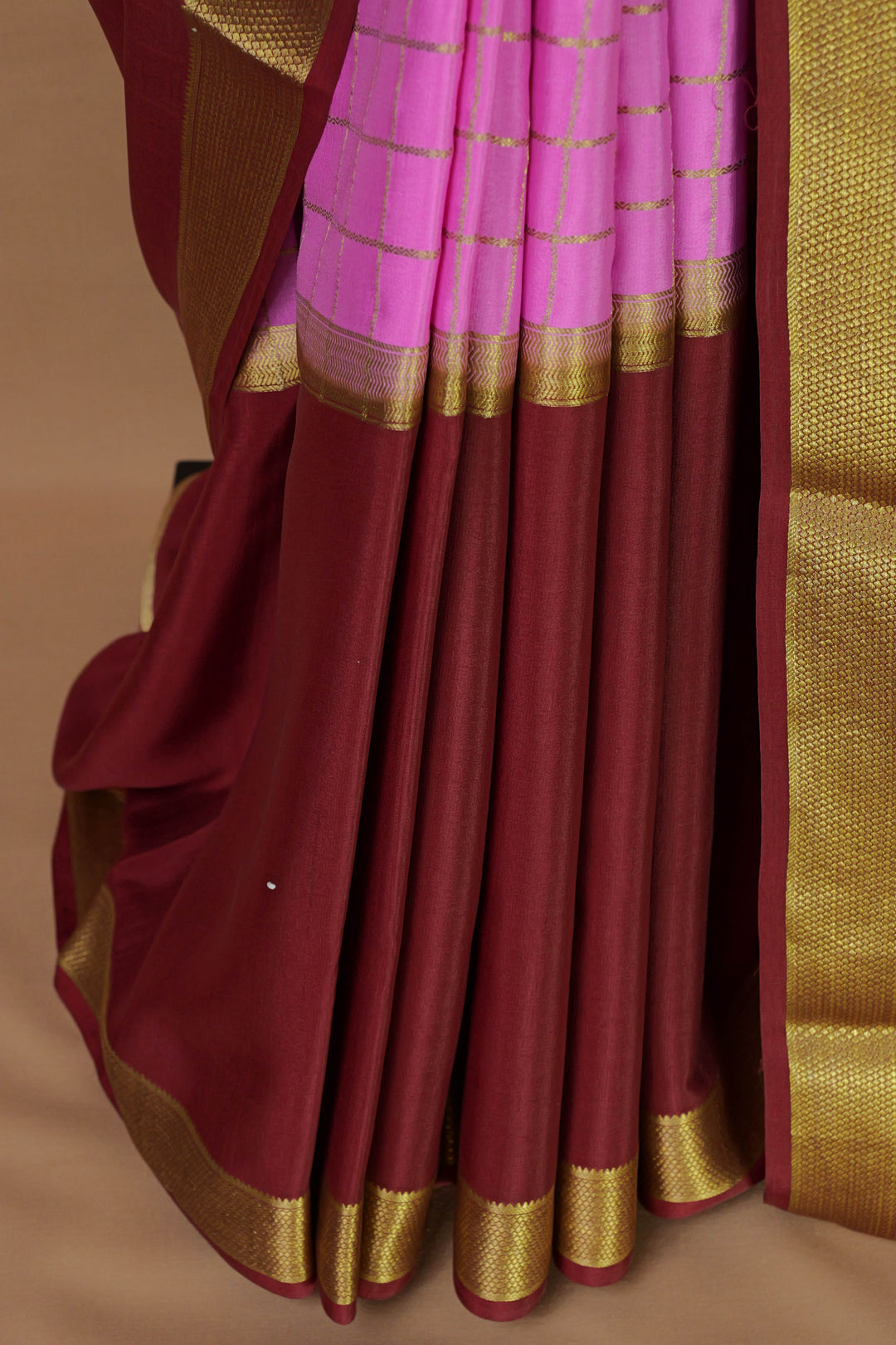 PURE MYSORE SILK SAREES DARK MAROON