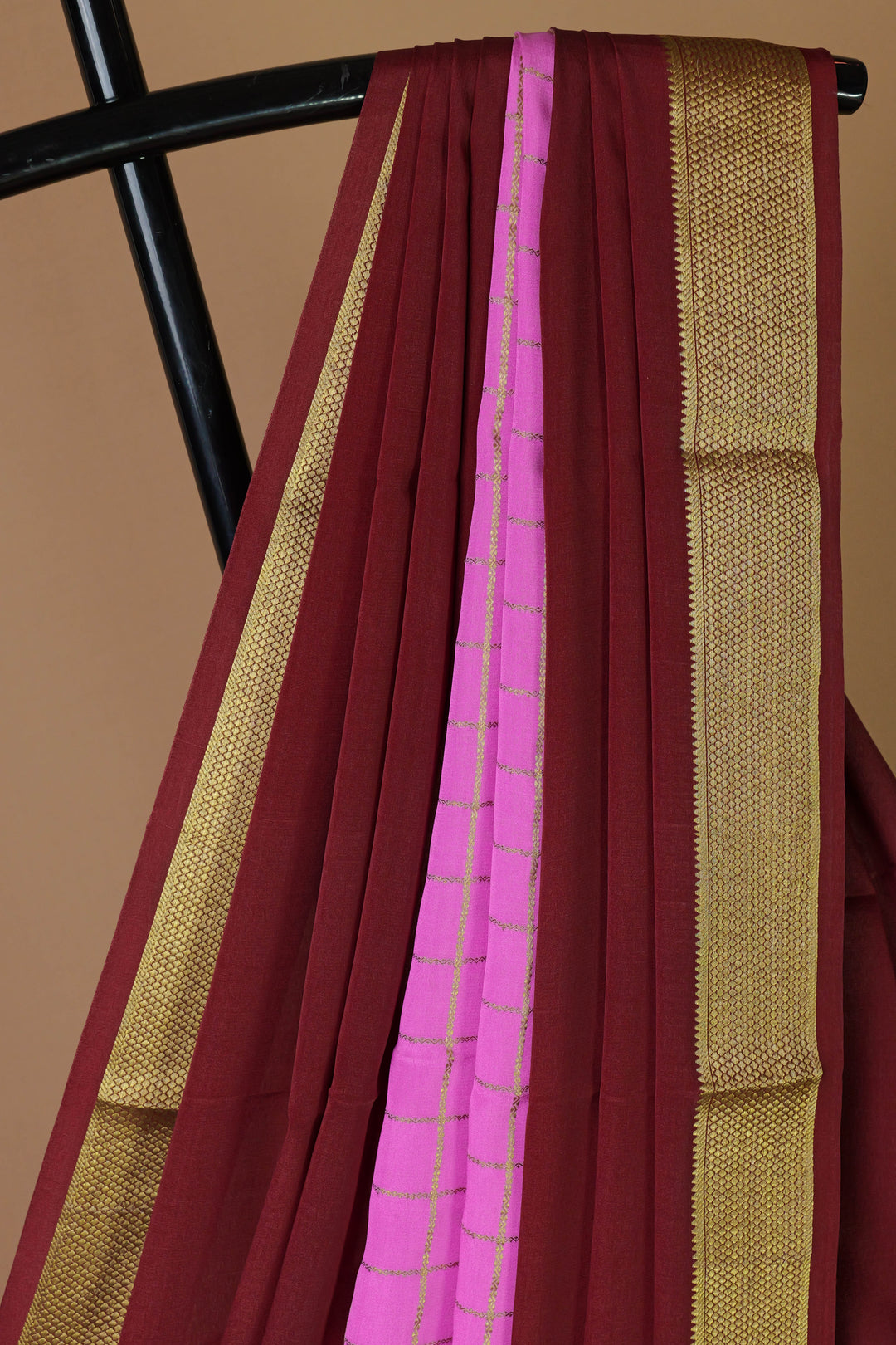 PURE MYSORE SILK SAREES DARK MAROON