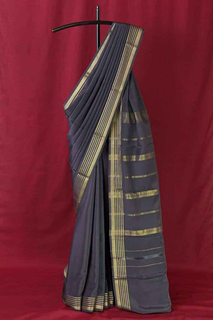 PURE MYSORE SILK SAREES GREY