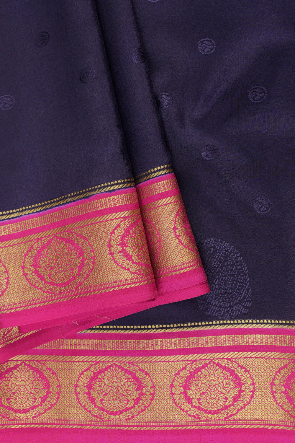 PURE MYSORE SILK SAREES IN NAVY BLUE AND PINK 