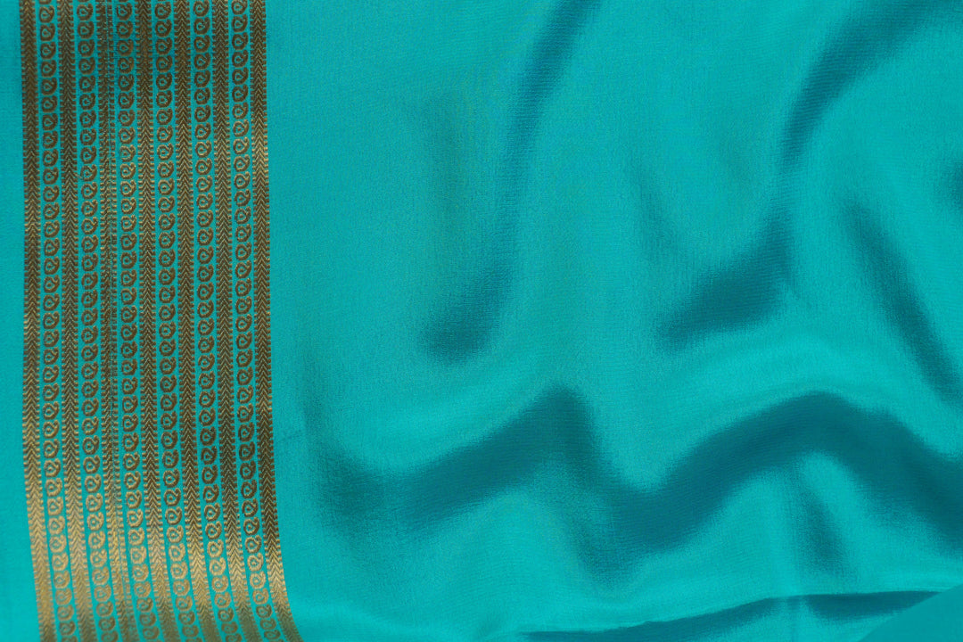 PURE MYSORE CREPE SILK SAREES SKY BLUE