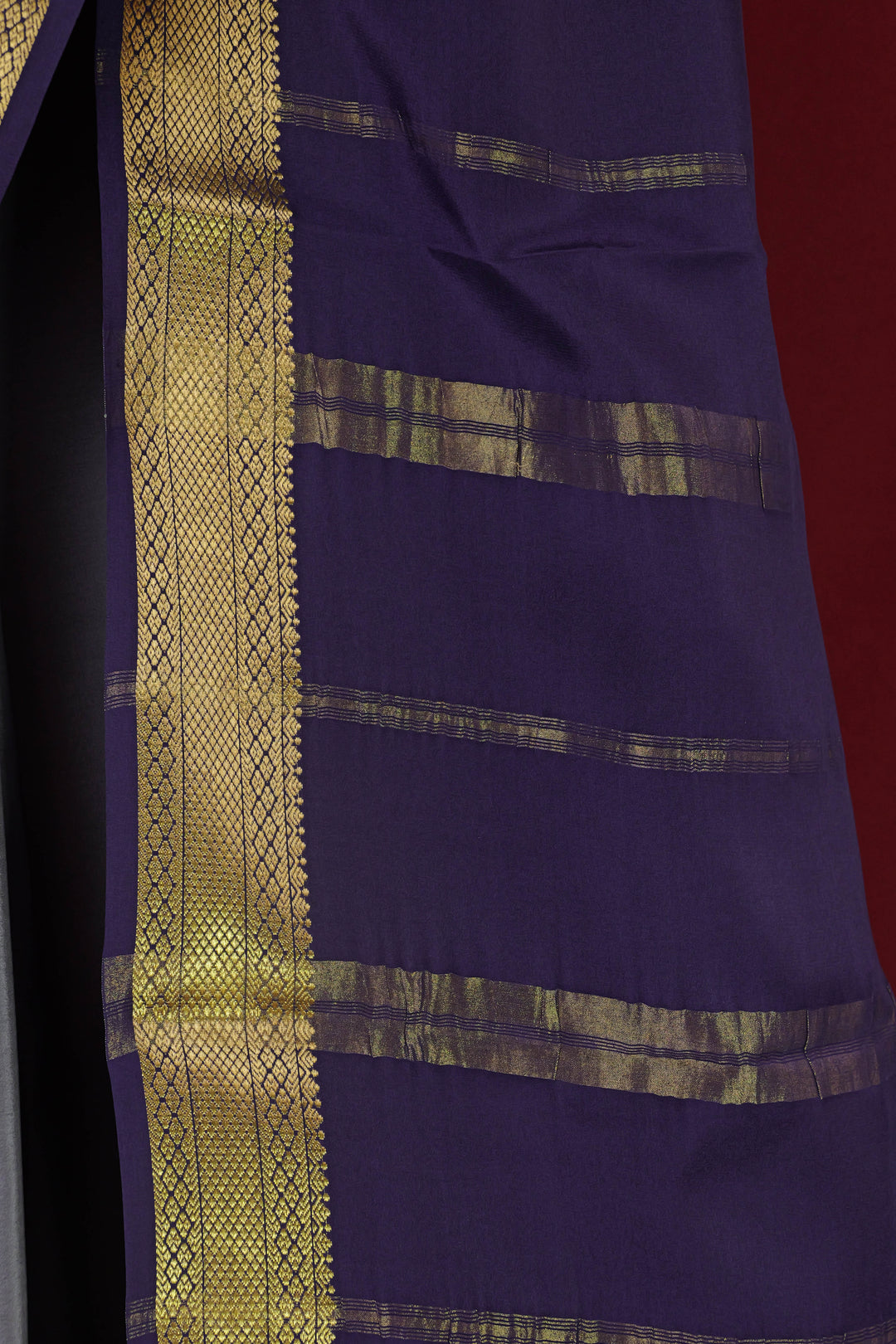 PURE MYSORE SILK SAREES VOILETBLUE