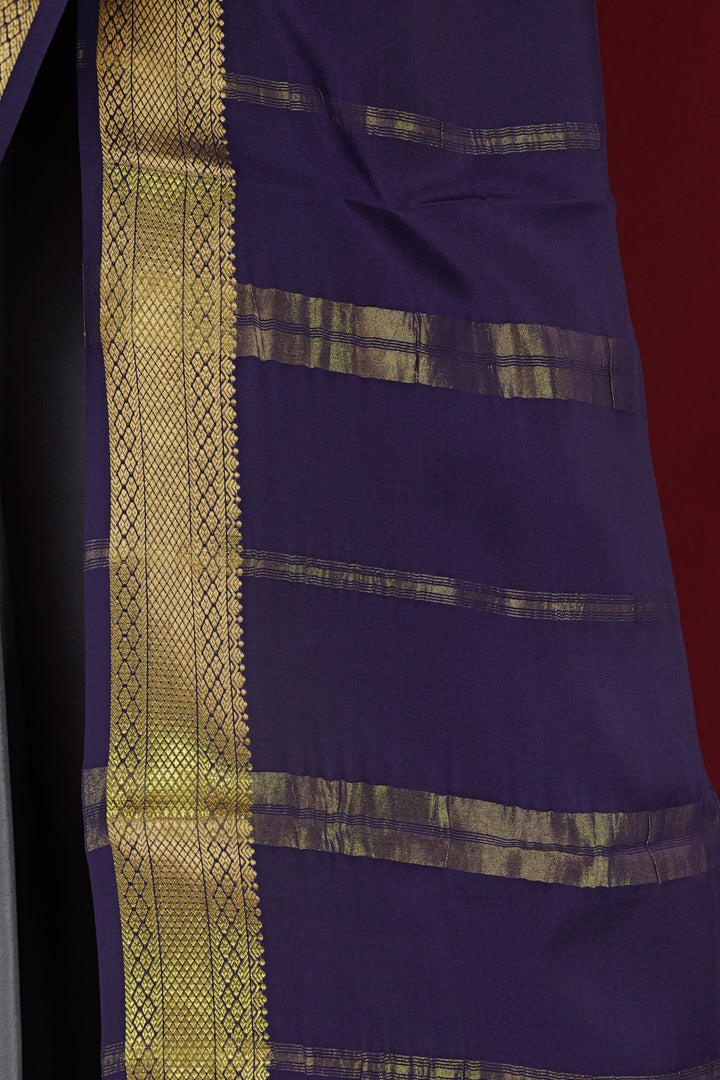 PURE MYSORE SILK SAREES VOILETBLUE