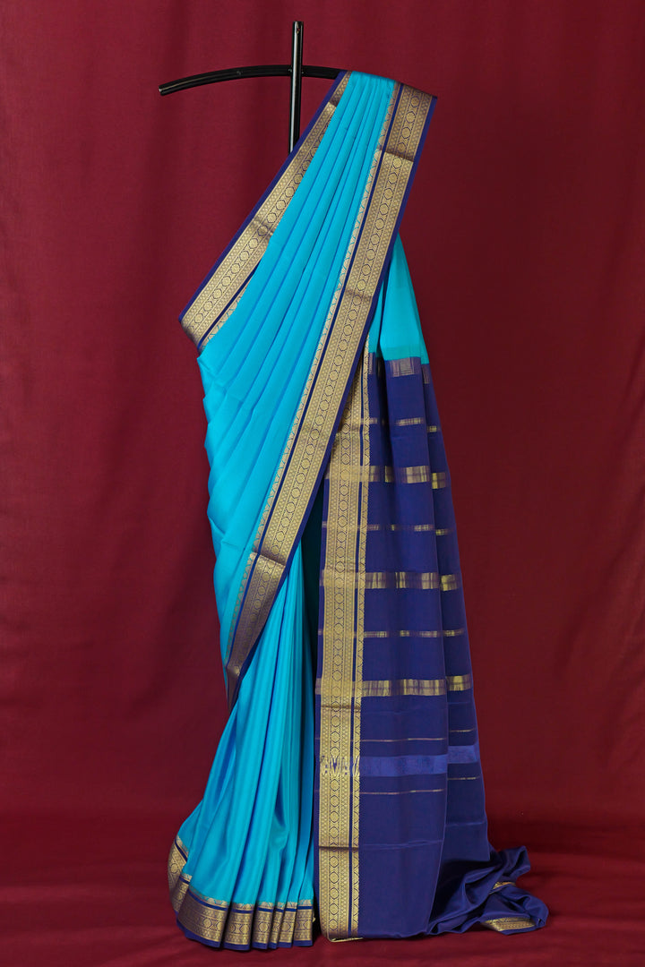 PURE MYSORE SILK SAREE BLUE