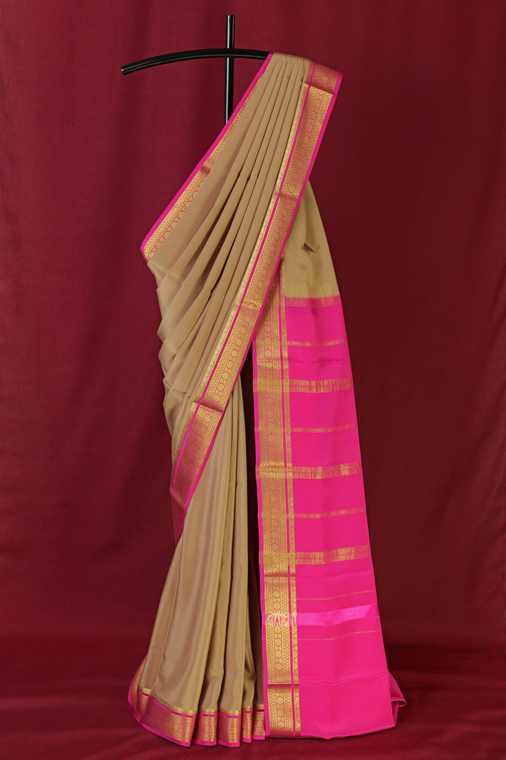 PURE MYSORE SILK SAREE BROWNISH