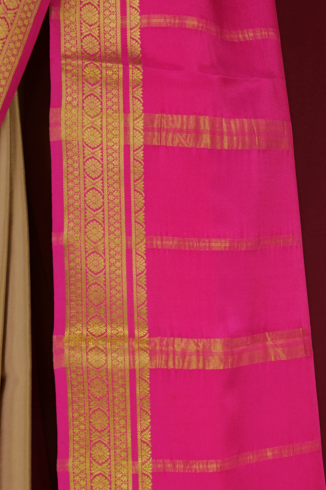 PURE MYSORE SILK SAREE BROWNISH