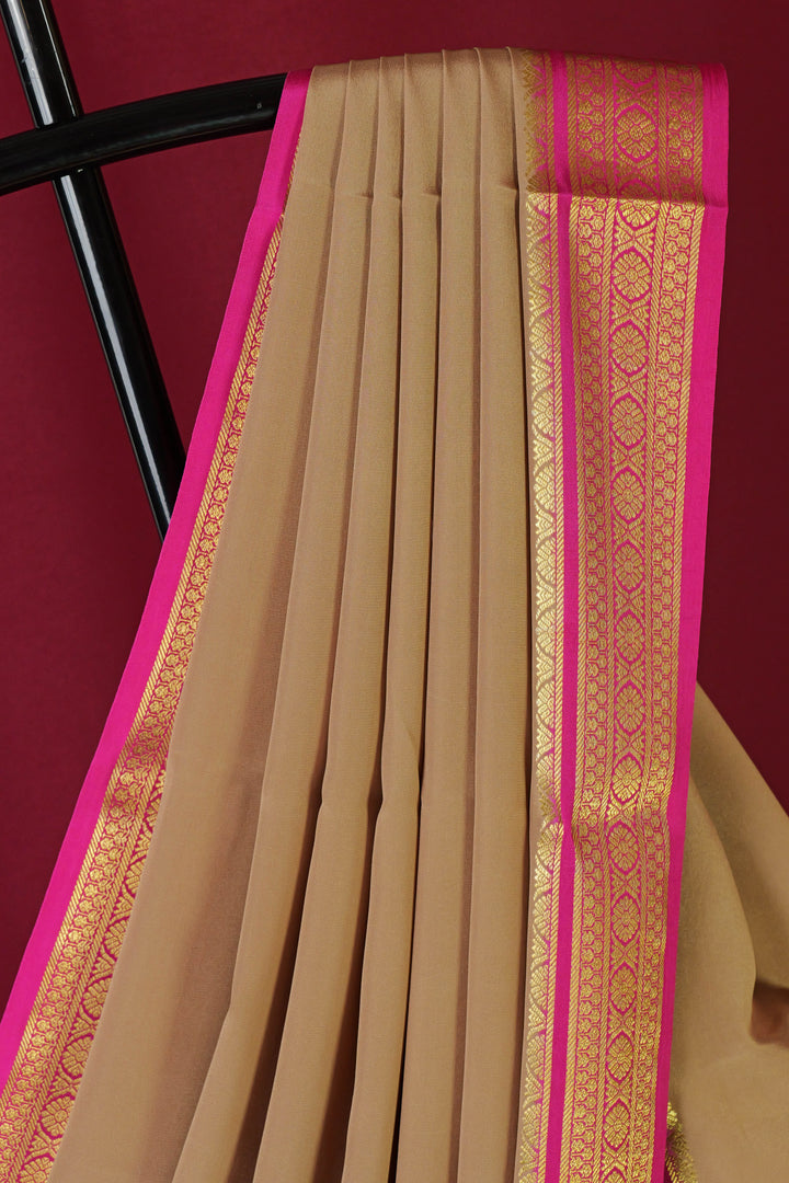 PURE MYSORE SILK SAREE BROWNISH