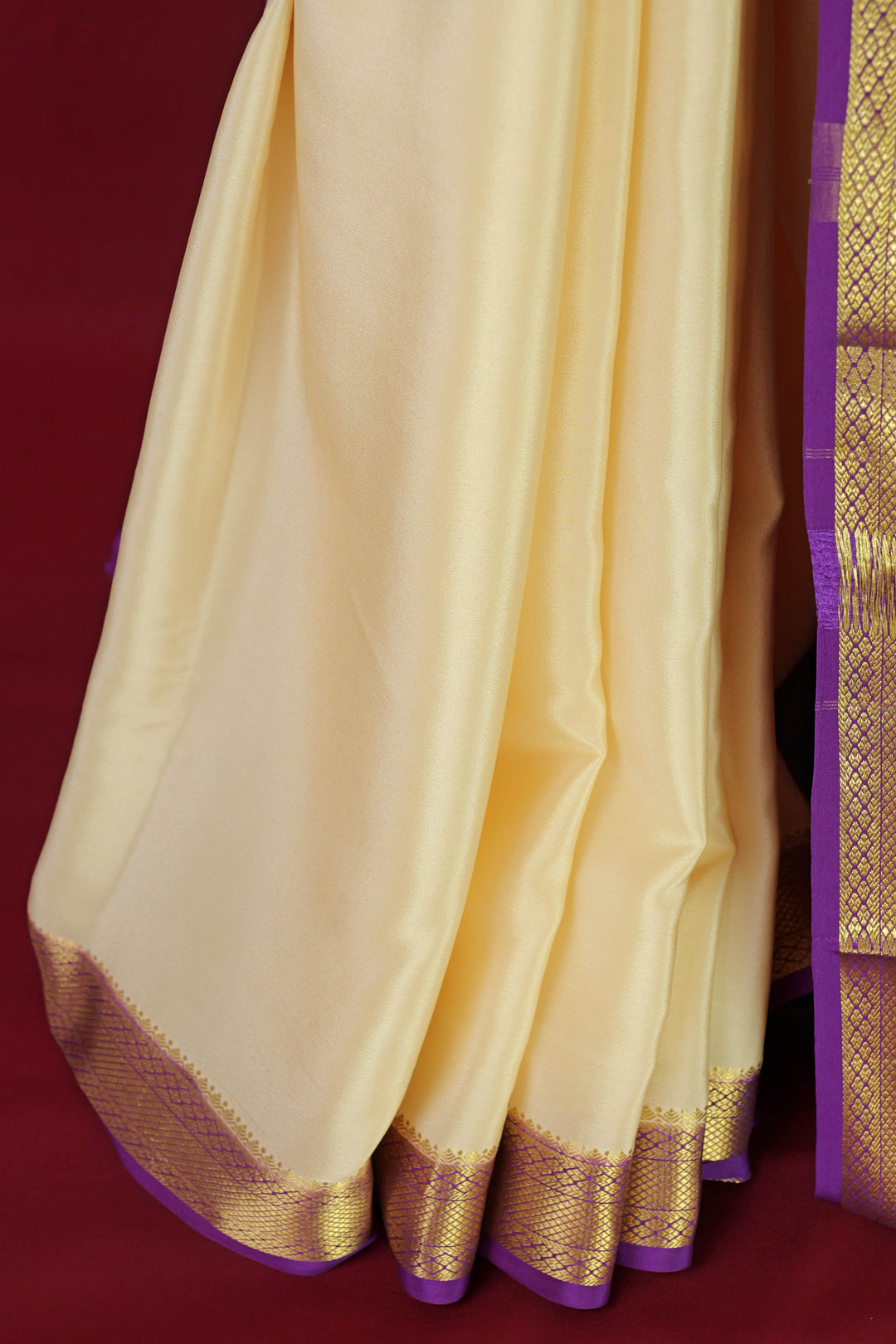 PURE MYSORE SILK SAREE CREAM