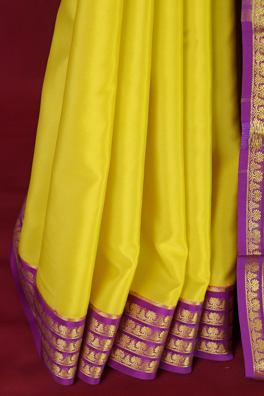 PURE MYSORE SILK SAREE MUSTARD&PINK