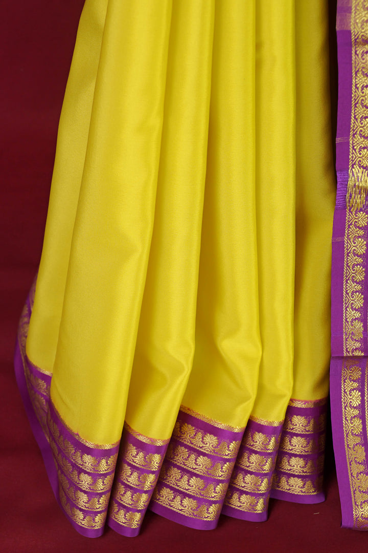 PURE MYSORE SILK SAREE MUSTARD&PINK