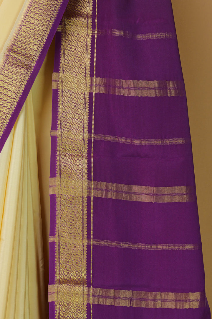 PURPLE PALLU IN MYSORE CREPE SILK SAREE