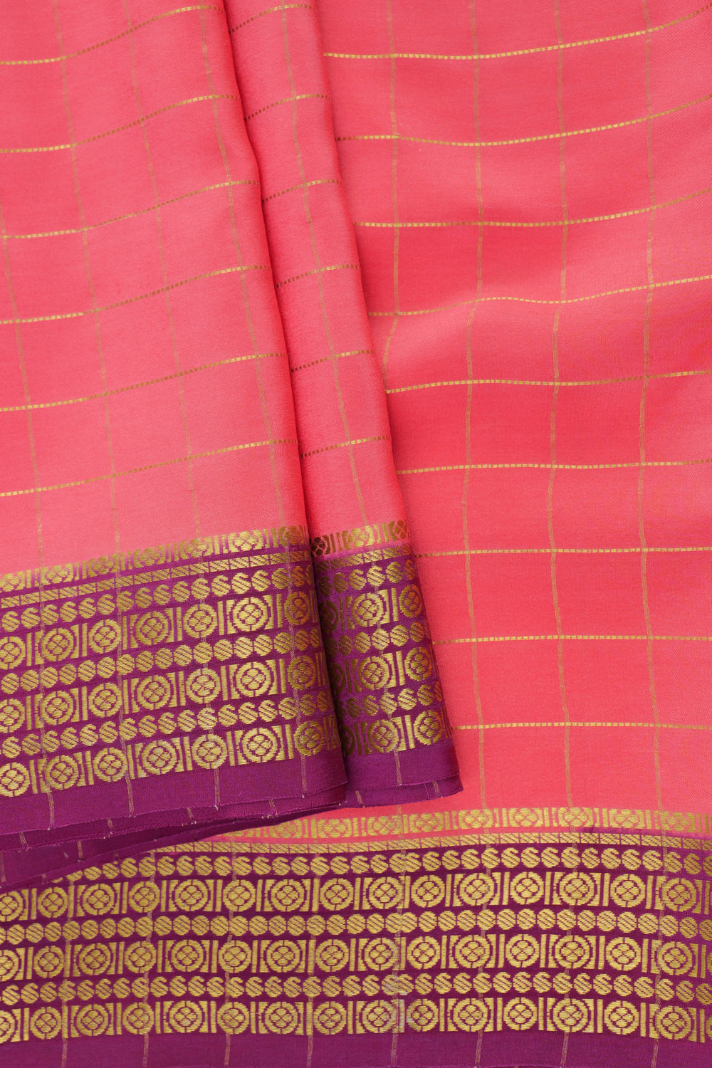 PURPLE WITH GOLD BORDER IN PURE MYSORE SILK SAREES