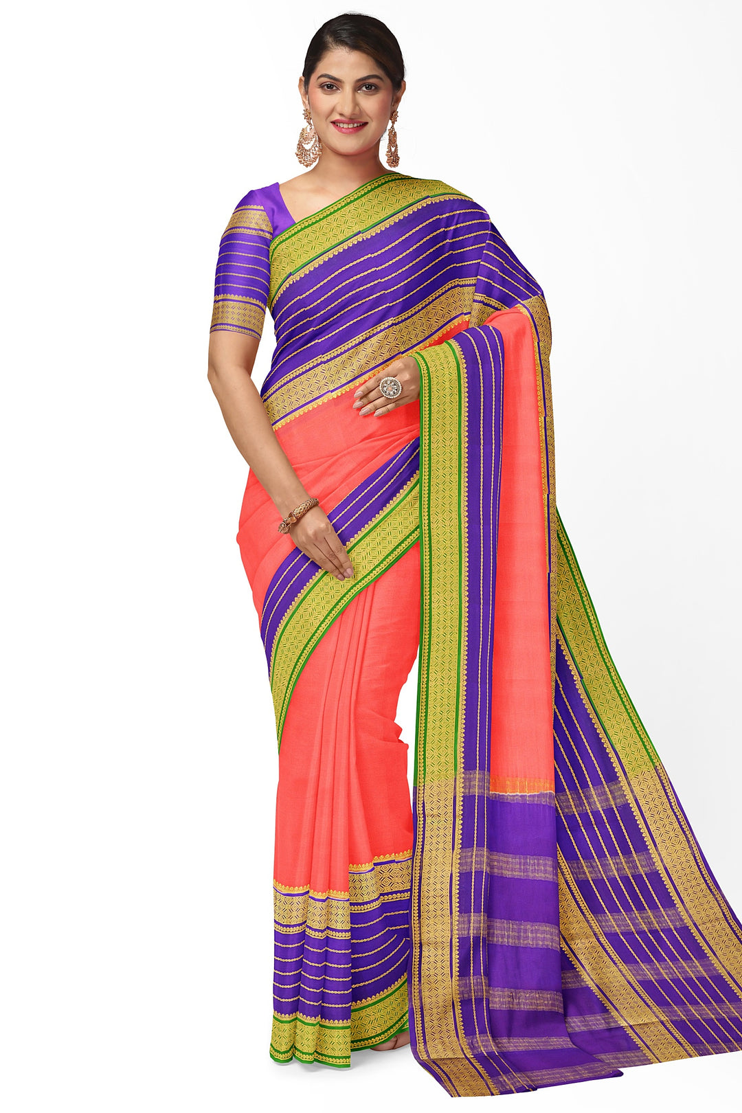 Pure Mysore Crepe Silk 3D Saree | SILK MARK CERTIFIED