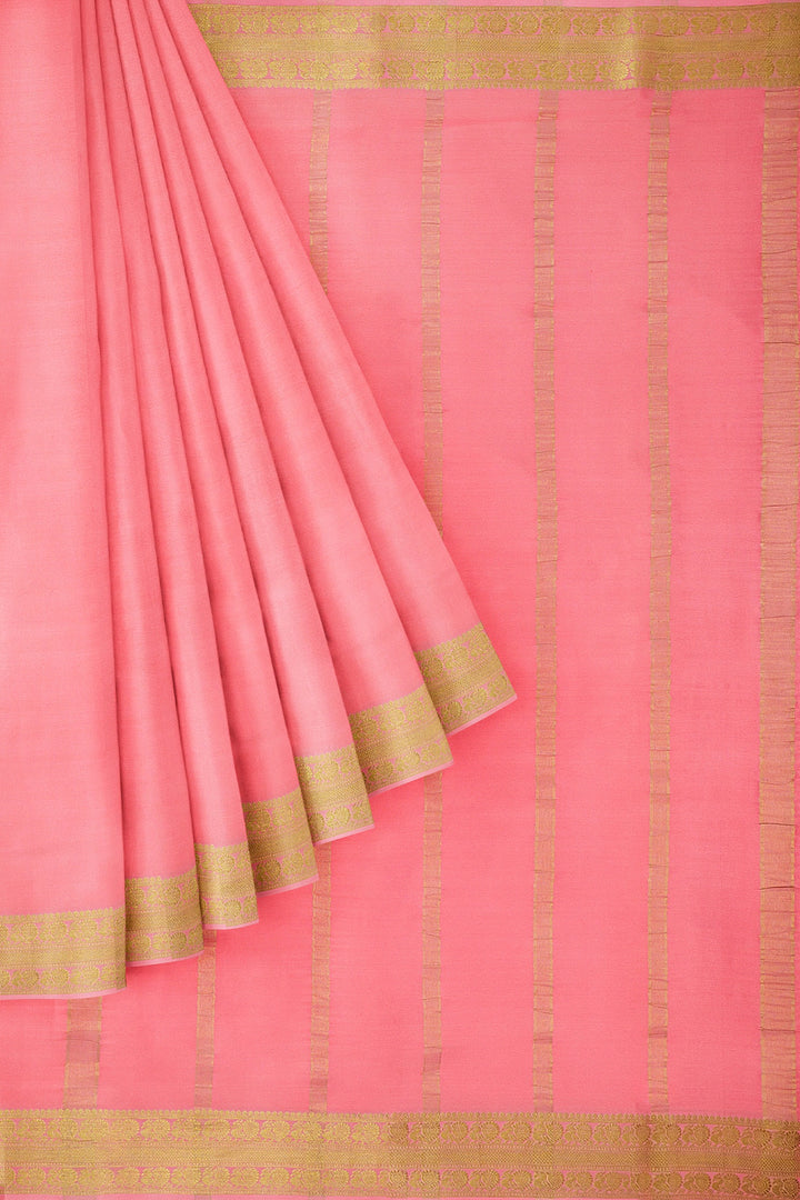 Light Pink Pure Mysore Crepe Silk | SILK MARK CERTIFIED