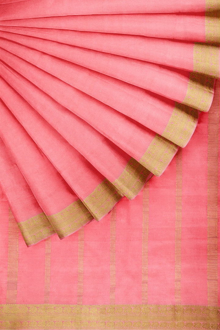 Light Pink Pure Mysore Crepe Silk | SILK MARK CERTIFIED