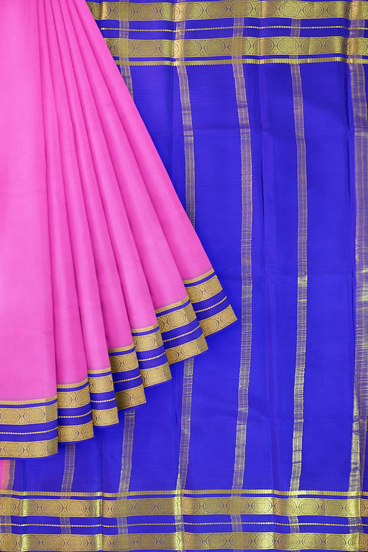 Pink Pure Mysore Crepe Silk Saree | SILK MARK CERTIFIED