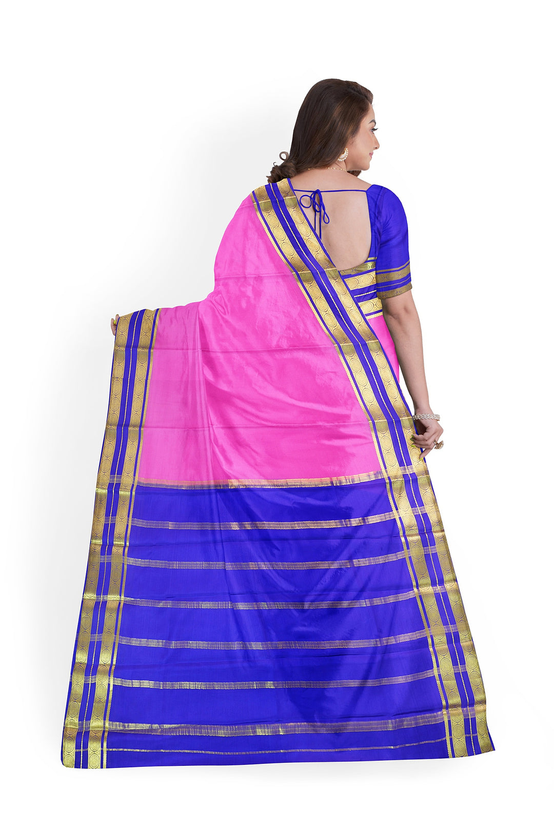 Pink Pure Mysore Crepe Silk Saree | SILK MARK CERTIFIED