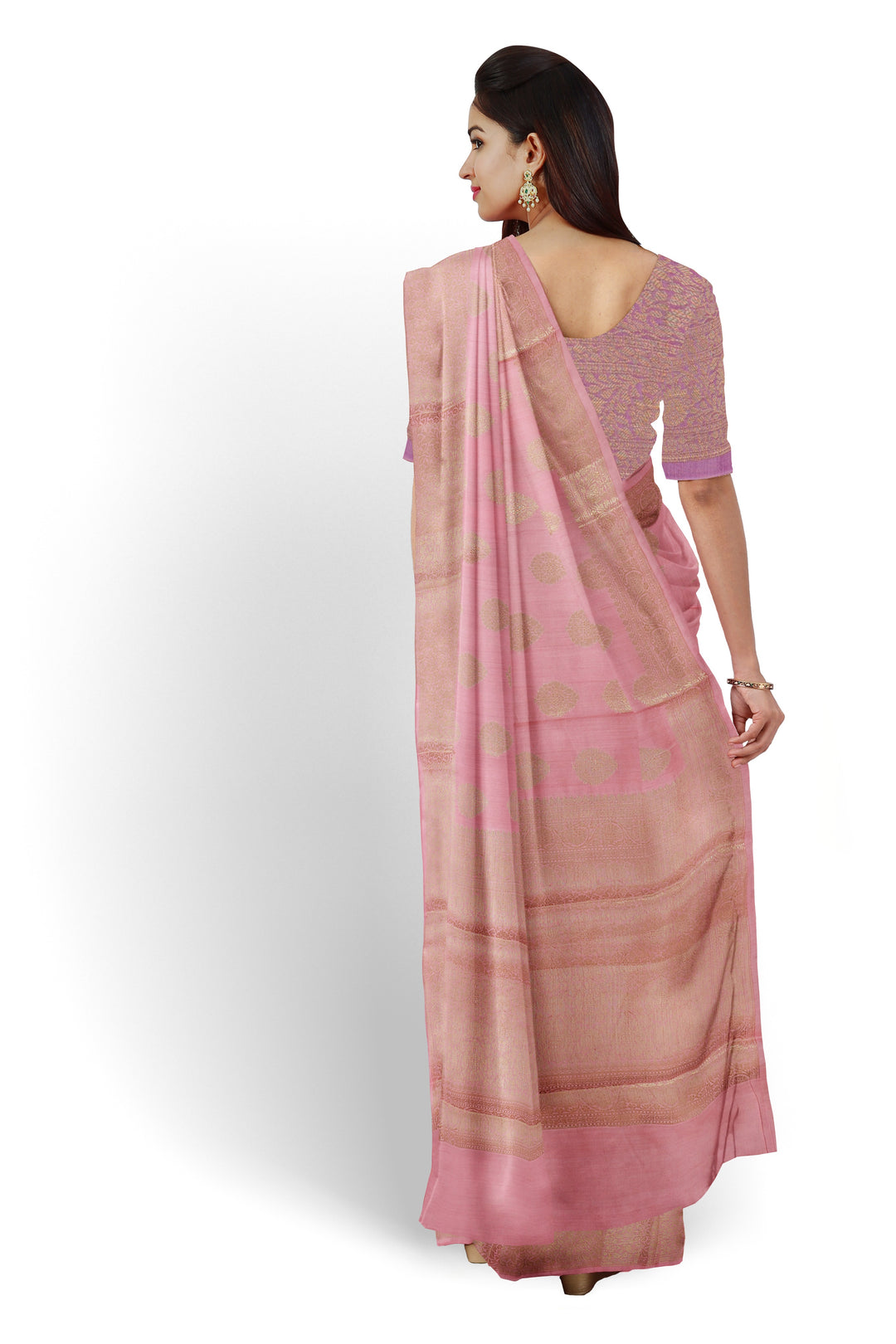 PASTEL PINK COLOUR CHINIYA SILK BANARASI HANDLOOM SAREE