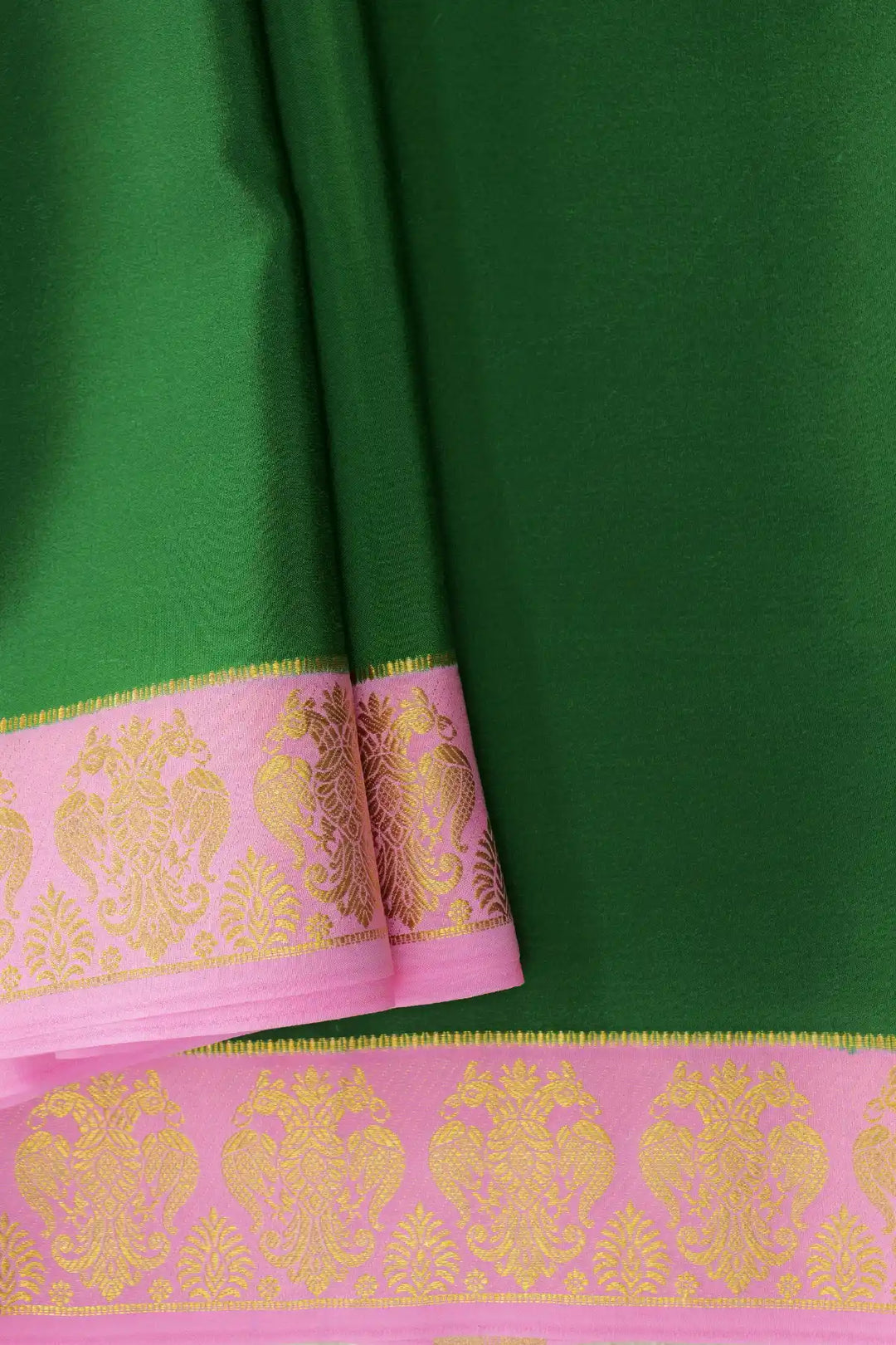Pink Color Contrast Border pure mysore silk sarees in bangalore