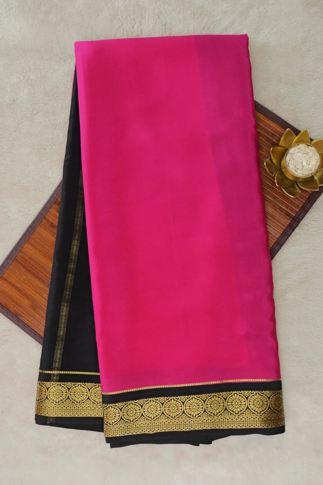  Pink and Black Color Mysore Silk New Collection Sarees