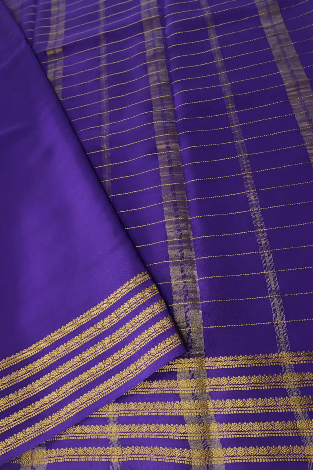 Pink and Purple Mysore Silk Sarees Contrast Blouse