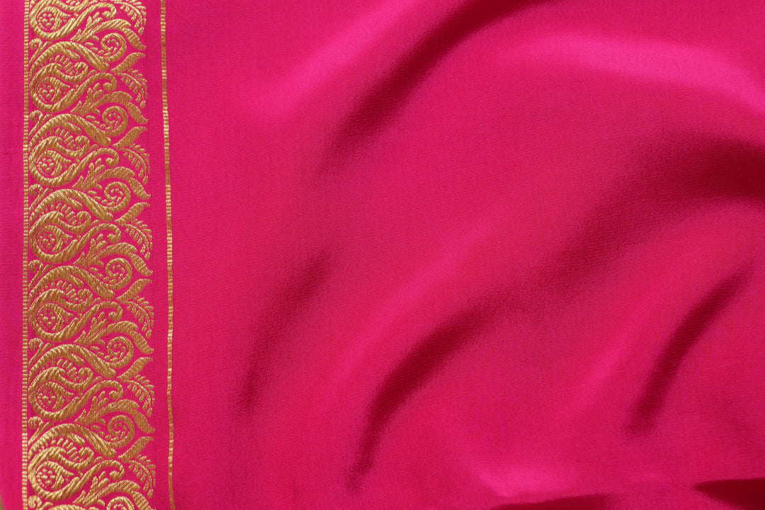 Pink body Mysore silk saree with rich pink Blouse