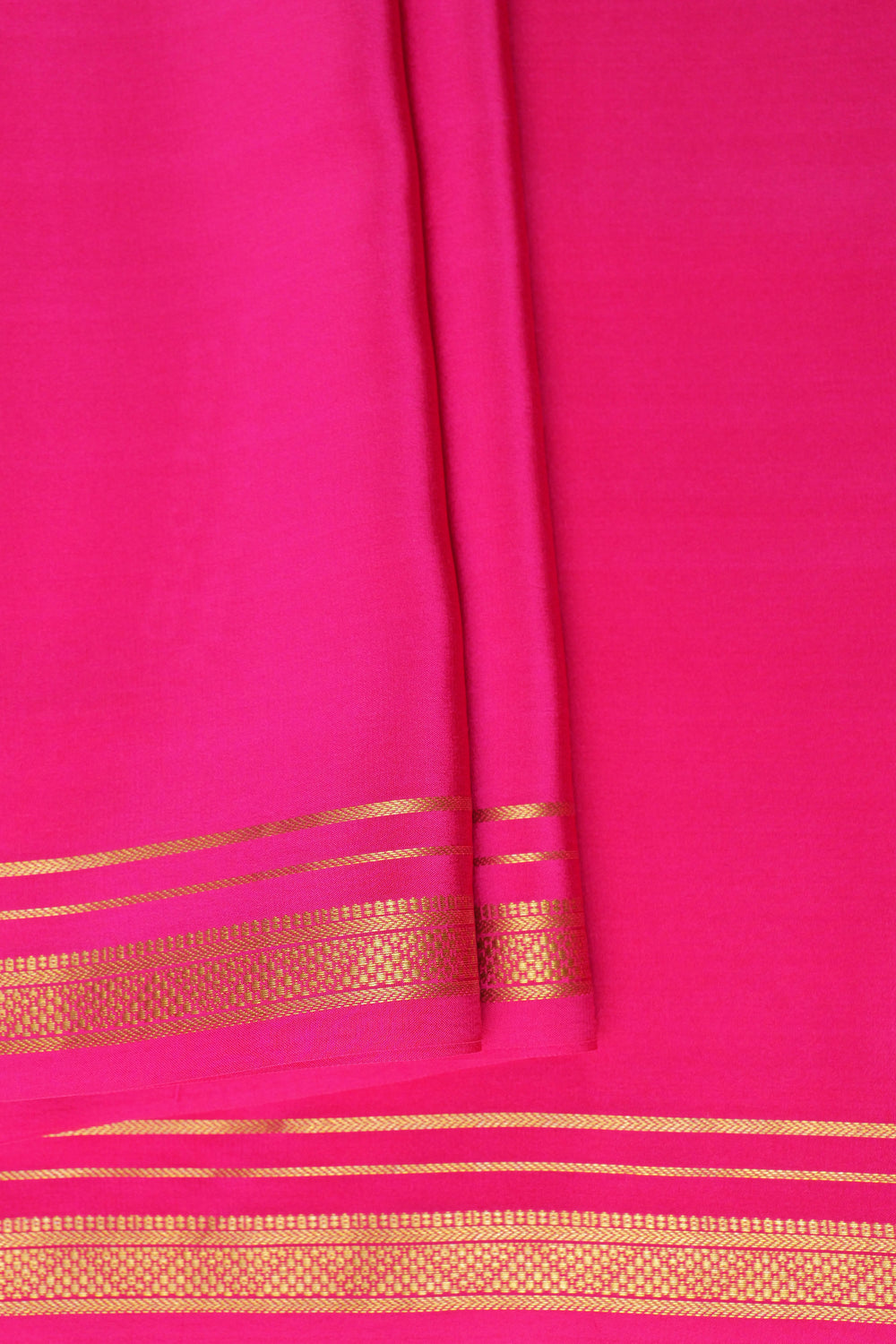 Pink color with gold lace border  pure mysore crepe silk sarees 