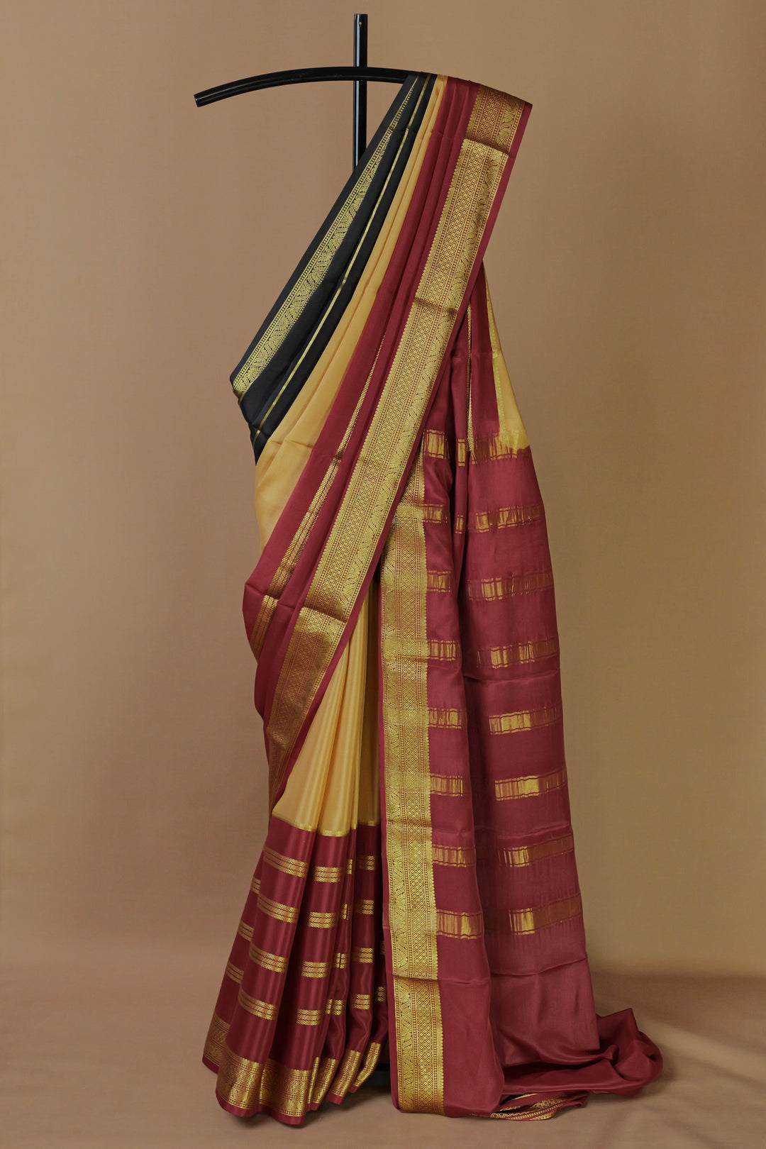 BROWN PURE MYSORE SILK SAREES