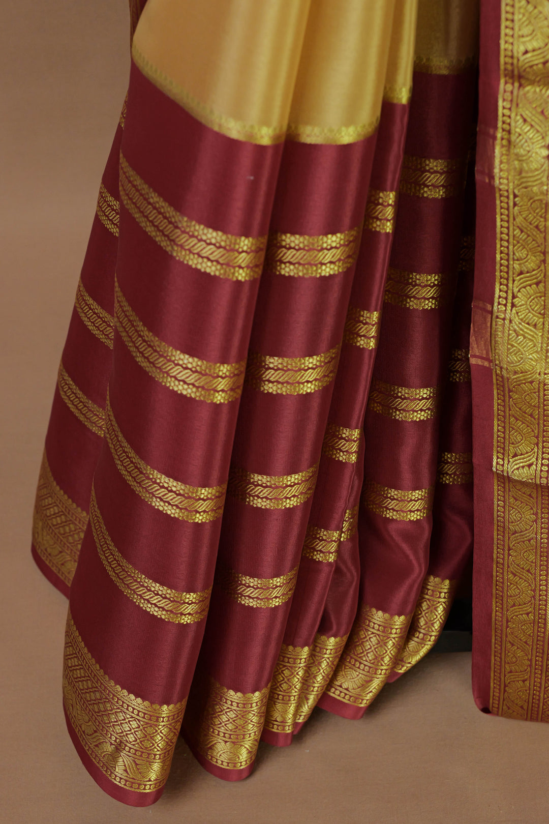 BROWN PURE MYSORE SILK SAREES