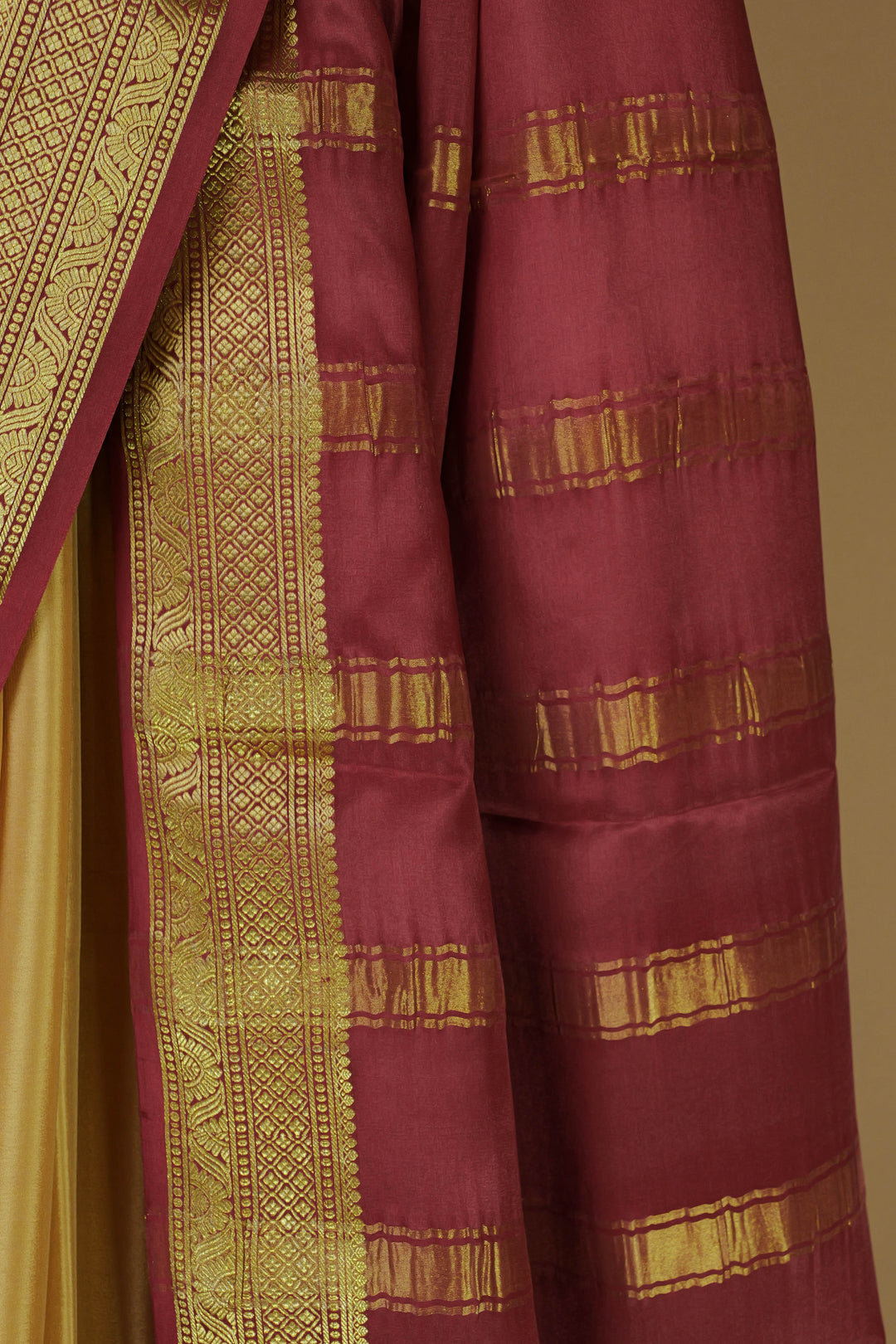 BROWN PURE MYSORE SILK SAREES