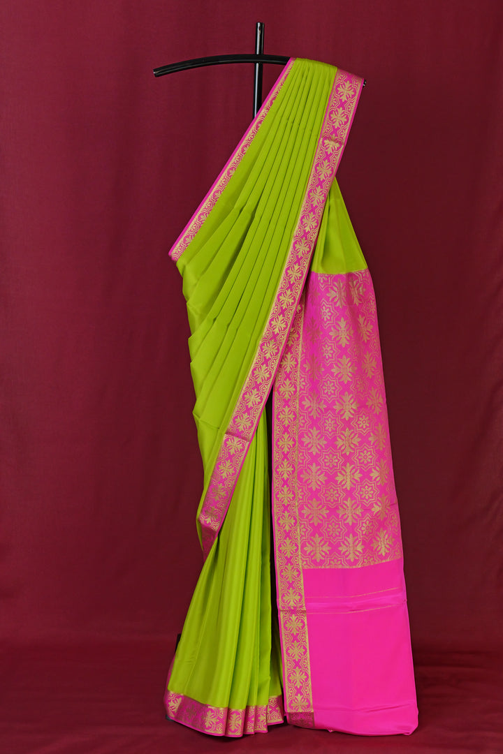 PURE MYSORE SILK SAREE WITH GOLD LACE ZARI