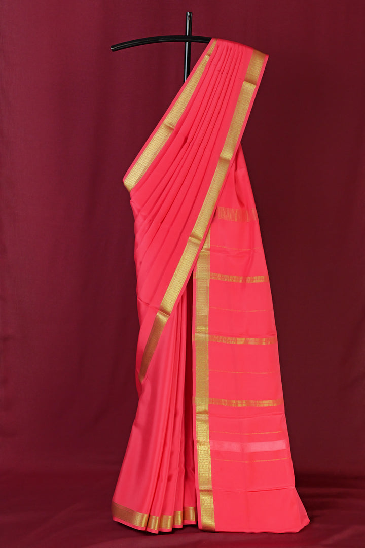 PURE MYSORE SILK SAREE WITH GOLD LACE ZARI